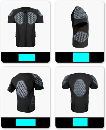 Miniatura 2 de Padded Compression Shirt for Kids YouthBoys Girls Padded Football Protective Shirts for Ski Paintball Baseball Rugby Hockey Soccer Skating
