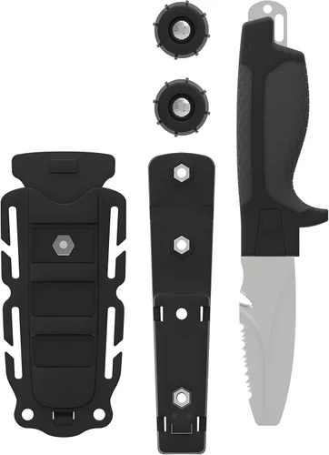 Miniatura 10 de GEAR AID Tanu - Cuchillo de buceo y rescate con funda, hoja de punta roma de 3 pulgadas Nav Verde
