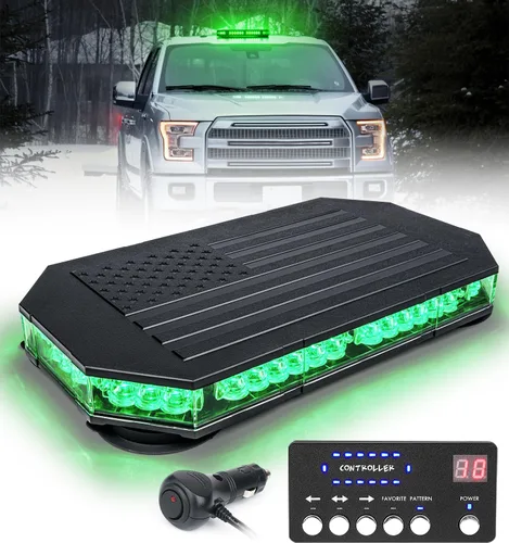 Miniatura 12 de LUMENIX - Barra de luces estroboscópicas LED de 42 luces ámbar para techo, montaje magnético, luz de advertencia de emergencia, tráfico intermitente