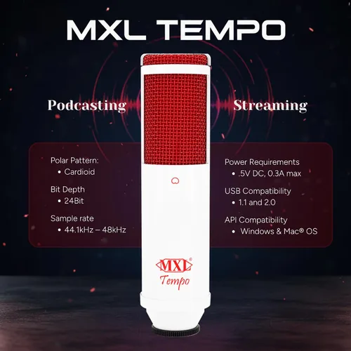 Miniatura 2 de MXL micrófonos Condensador Micrófono, micrófono cardioide, Blanco/Rojo