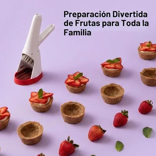 Miniatura 5 de Chef'n Rebanadora Manual Strawberry Slicester, Cereza/Merengue
