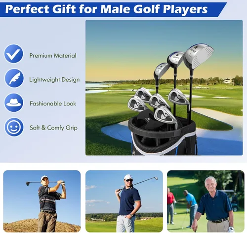 Miniatura 8 de Tangkula 9/10 Pieces Men's Complete Golf Clubs Set, Golf Club Package Set with 460CC Driver, Fairway Wood & Hybrid, Irons, Putter, Portable Regular