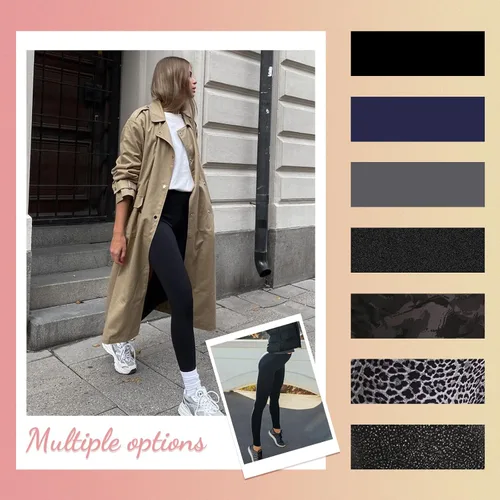 Miniatura 3 de iceROSE Paquete de 7 leggings para mujer, leggings de cintura alta con forro polar suave, pantalones de yoga negros para entrenamiento, correr