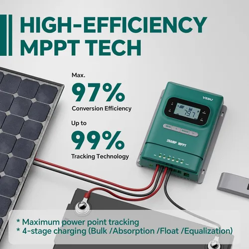 Miniatura 2 de MPPT Controlador de carga solar - Controladores de carga para paneles solares - 50V, 20 amperios, 12/24 voltios