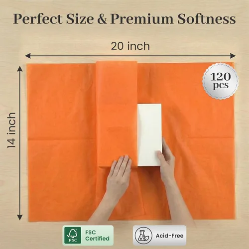 Miniatura 4 de Koogel 120 hojas de papel de seda a granel, papel de regalo de 20 x 14 pulgadas para bolsas de regalo de Navidad, manualidades, boda, fiesta