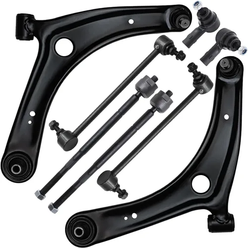 Miniatura 204 de Detroit Axle - Kit de brazos de control de extremo delantero de 8 piezas para Dodge Dakota 00-04, Durango 00-03, 4 brazos de control superior e