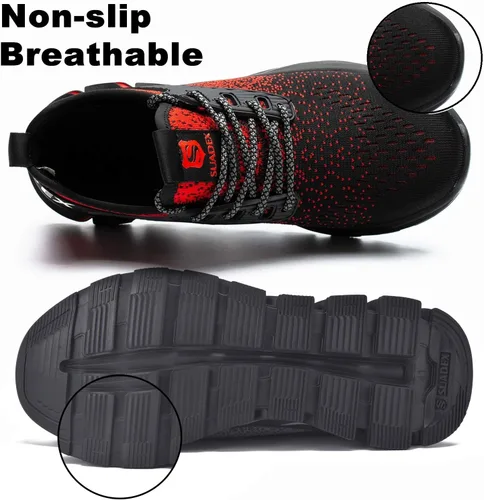 Miniatura 71 de SUADEX Zapatos deportivos con punta de acero para hombres y mujeres, indestructibles, ligeros, cómodos, antideslizantes, puntera compuesta