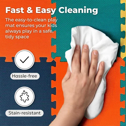 Miniatura 6 de MioTetto Tapete de juego para bebé, azulejos de espuma suave para el suelo para niños. Azulejos de espuma entrelazados ajustables, se adapta a