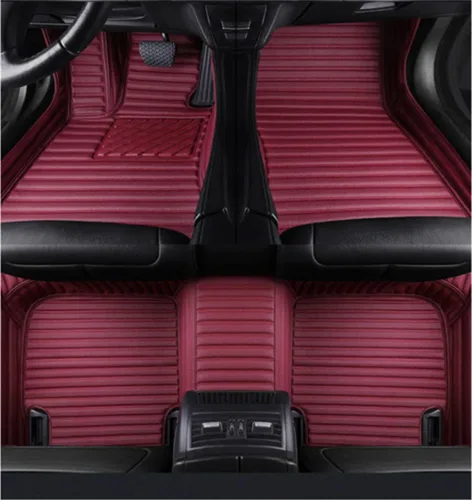 Miniatura 25 de JONGIA Alfombrillas personalizadas para el 98.6 % de los sedanes, deportivos, SUV, rojo y negro, almohadillas de cobertura completa, forro de cuero