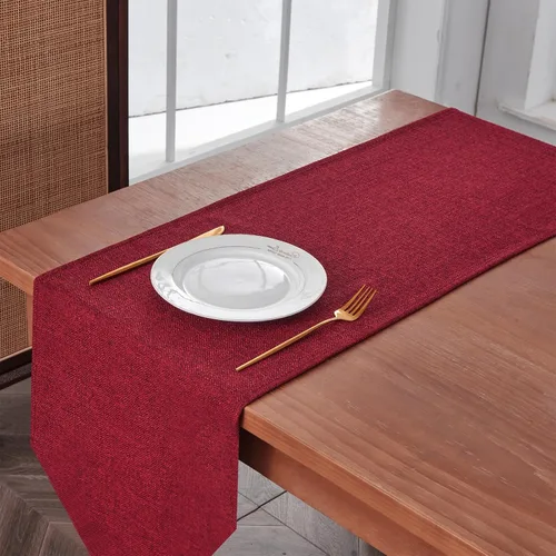 Miniatura 6 de BALCONY & FALCON Camino de mesa estilo lino, impermeable, lavable, para cocina, café, aparador, bufanda, Acción de Gracias, Navidad, boda, uso