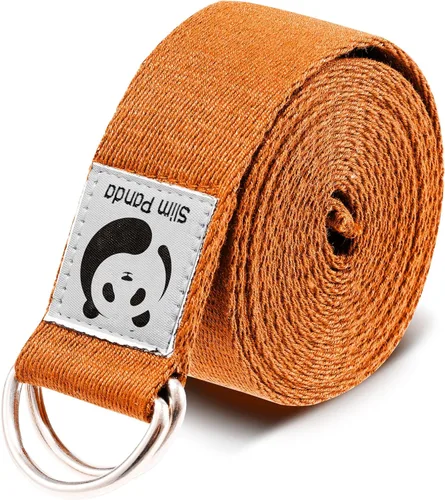 Miniatura 8 de Correa de yoga Slim Panda para estiramiento, Correa de yoga de algodón con hebilla ajustable en forma de D, Correa de yoga no elástica para pilates