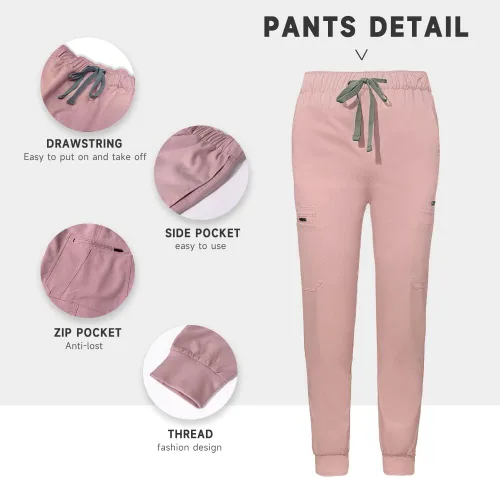 Miniatura 29 de niaahinn Conjunto de uniformes médicos para mujer, uniformes de enfermería, cuello en V clásico y pantalones quirúrgicos para correr
