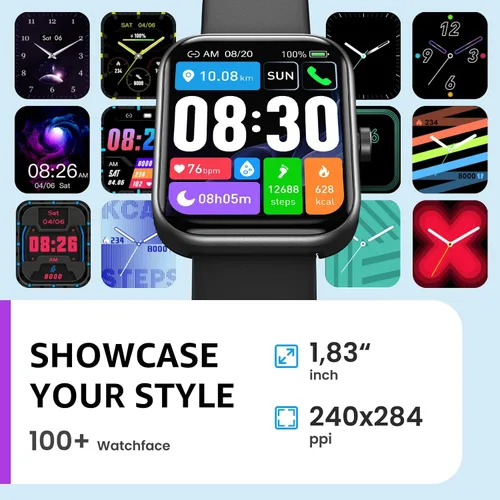 Miniatura 7 de TOZO Reloj inteligente S3 para hombres y mujeres, pantalla táctil HD de 1.83 pulgadas, llamadas Bluetooth, seguimiento de sueño y actividad, IP68