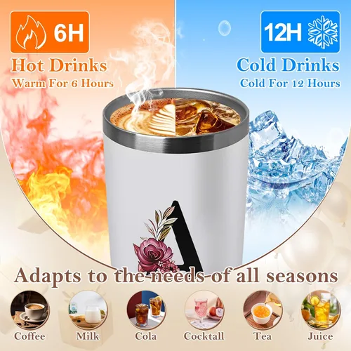 Miniatura 4 de Taza de café aislada de 20 onzas con tapa de acero inoxidable a prueba de derrames y fugas, pesada, grande, reutilizable, térmica, para viajes