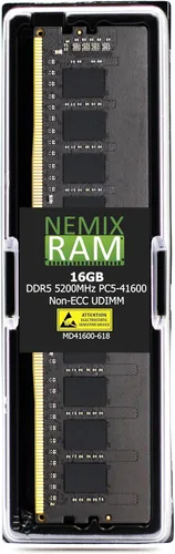 NEMIX RAM 16 GB (1 x 16 GB) DDR5 5200 MHZ PC5-41600 1Rx8 1.1V 288-PIN sin ECC sin búfer UDIMM memoria de PC de escritorio compatible con ASRock Z790