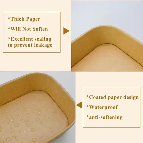 Miniatura 7 de Recipiente desechable de 17 onzas con tapas, 50 juegos de tazones de papel para acai compostables para fideos de sopa, aptos para microondas