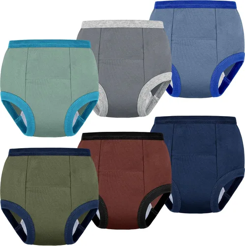 Miniatura 12 de BIG ELEPHANT Ropa interior de entrenamiento para ir al baño, 100% algodón, absorbente, unisex, pantalones para niños y niñas Serie Floral