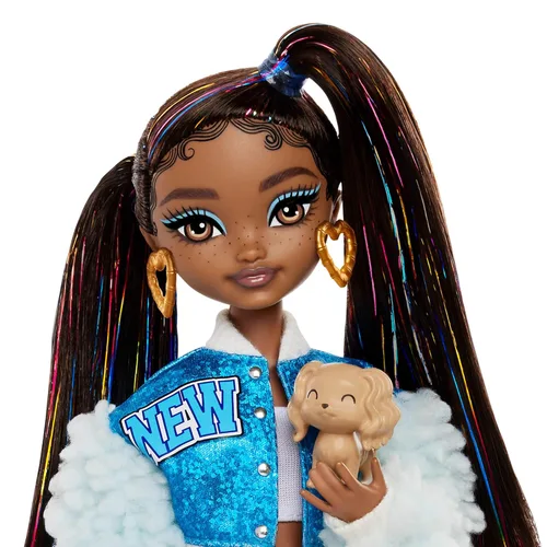 Miniatura 4 de Set de juego Barbie Dream Besties, muñeca posable Brooklyn con cabello largo negro, 9 accesorios con temática musical