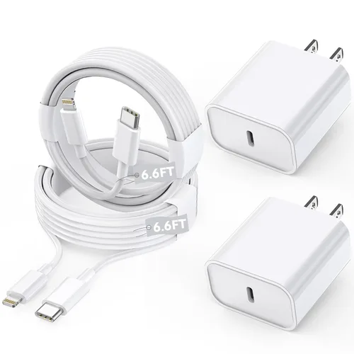 Miniatura 8 de Cargador rápido para iPhone, cargador para iPhone 14 [certificado MFi] de 40 W, bloque de cargador de pared plegable de doble puerto USB-C rápido