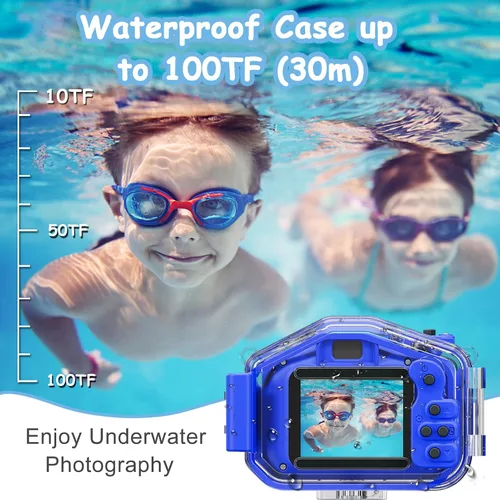 Miniatura 3 de Agoigo - Cámara resistente al agua para niños, videocámara digital HD sumergible, juguete de viaje portátil para niños pequeños - Regalo ideal