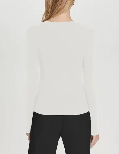 Miniatura 4 de REVETRO Camiseta sexy de manga larga con cuello en V para mujer, ajustada, básica, para invierno