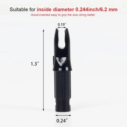 Miniatura 3 de 50 paquetes de flechas de arco con encoques - Insertos de flecha para flechas de carbono. Encoques de flecha de plástico de.244/6.20mm para tiro