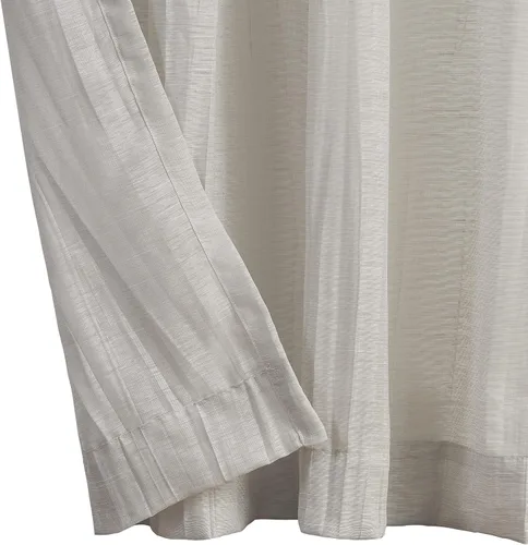 Miniatura 5 de Nautica - Cordelia - Cortina transparente aplastada Cortinas para ventana Cortinas ligeras Juego de 2 paneles Transparente Cabecera