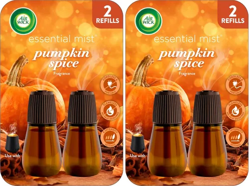 Miniatura 10 de Air Wick - Recambio de difusor de aceites esenciales Essential Mist, 2 unidades, olor a calabaza con especias, aroma otoñal, aceites esenciales