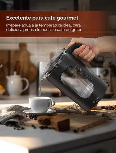 Miniatura 4 de Hervidor Eléctrico de Té, INTASTING - Hervidor Eléctrico de Vidrio con Infusor de Té y Control de Temperatura Preciso, 1200W de Calentamiento Madera