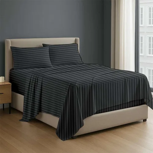 Miniatura 17 de NON Sticky cotton - Juego de sábanas de 4 piezas de algodón egipcio de alta calidad, de bolsillo profundo, ropa de cama suave y transpirable