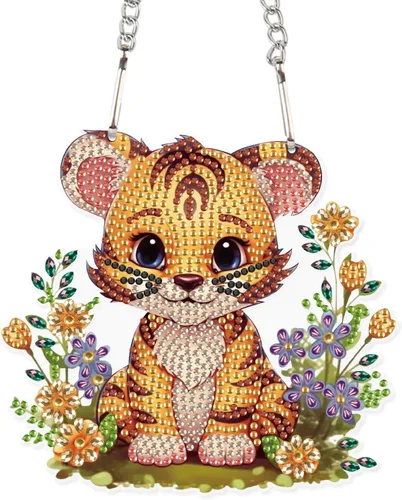 Miniatura 34 de AiYuanzsh Animal Parrot DIY Kits de Pintura de Arte de Diamante de Acrílico Colgante Pendientes de Arte de Diamante de Rinstone Especialmente Búho