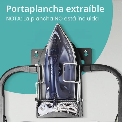 Miniatura 5 de Tabla de planchar sobre la puerta de 13 x 36 pulgadas con soporte para plancha y bolsa de almacenamiento con bolsillo, tabla de planchar colgante