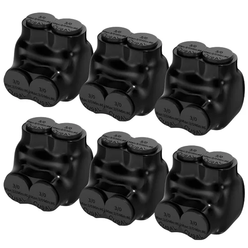 Miniatura 7 de RVBOATPAT Conector multigrifo aislado de 2 puertos 4-14 AWG de aluminio a cobre, conectores de alambre de aluminio de entrada de un solo lado, 5PCS