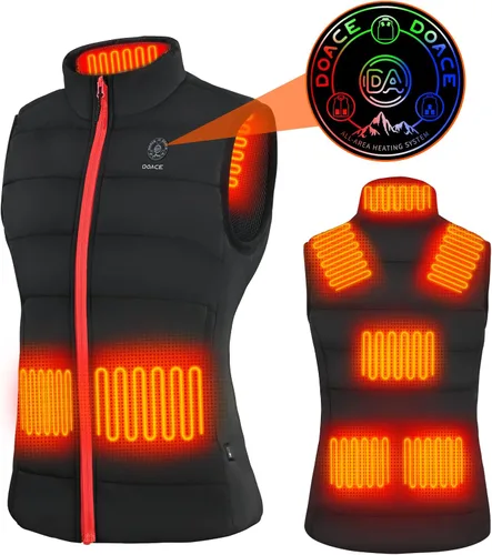 DOACE Chaleco térmico mejorado para hombres y mujeres, chaleco de calefacción eléctrica inteligente, chaqueta térmica ligera (batería no incluida)