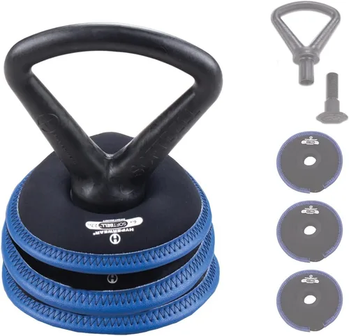 Miniatura 8 de Hyperwear SoftBell - Juego de pesas rusas ajustables, discos de peso suaves recubiertos de vinilo con base de goma, equipo versátil de gimnasio