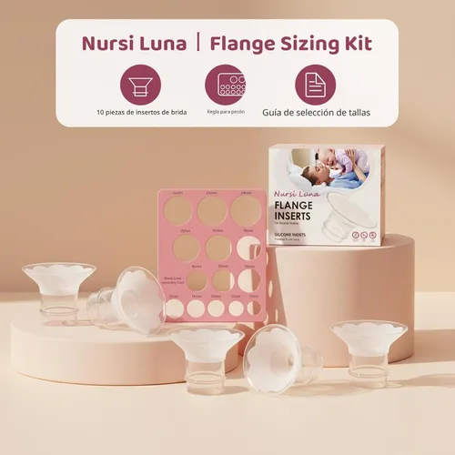 Miniatura 2 de Nursi Luna Kit de tamaño de brida con 13/15/17/19/0.827 in para bridas/escudos de extractor de leche eléctrico de 0.945 in, 10 piezas de insertos