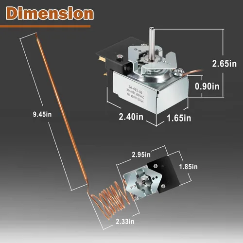 Miniatura 7 de Control de termostato eléctrico SA-465-36 actualizado para Star 2T-Z5958 STAR MFG 2T-Z5958 STAR MFG Z5958 AllPoints 46-1368, temperatura 100-450F