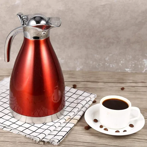 Miniatura 2 de Hervidor de té para estufa, acero inoxidable de doble pared de 2.5 cuartos de galón, tetera silbante con mango ergonómico, frasco de café aislado