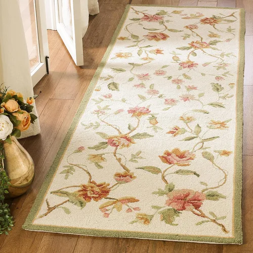 Miniatura 8 de SAFAVIEH Chelsea Collection - Alfombra decorativa de 1 pies 8 pulgadas x 2 pies 6 pulgadas, color negro, lana de campo francesa enganchada a mano