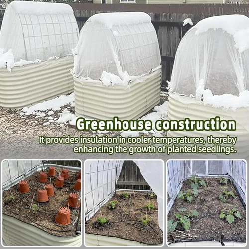 Miniatura 3 de Cubiertas para plantas de 10 x 50 pies, protección contra la congelación, manta de tela helada, cubierta flotante para fila para invierno de 0.9