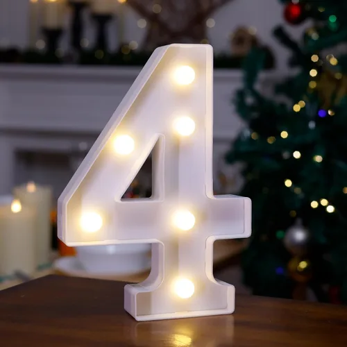Miniatura 33 de Letrero LED de Marquesina con Letras Iluminadas, Letrero del Alfabeto Iluminado, Luces LED de Letras con Batería para Luz Nocturna, Boda