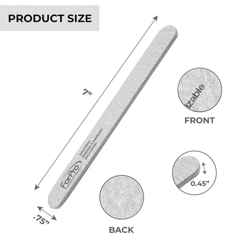 Miniatura 2 de ForPro Professional Collection ForPro Zebra Tabla de Espuma, Grano 80/80, Lima de Uñas de Manicura de Doble Cara, 7 pulgadas L x 0.75 pulgadas A