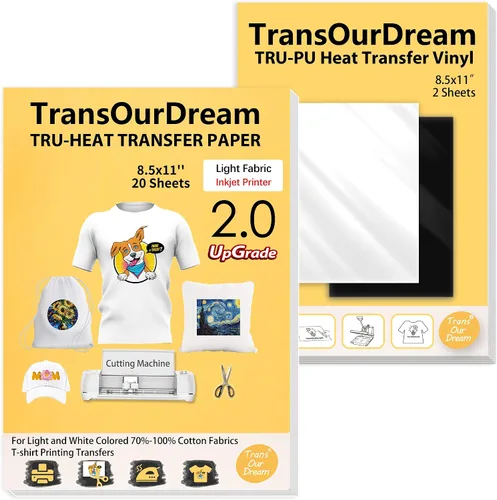 Miniatura 10 de TransOurDream Papel de transferencia imprimible para piel transparente (8.5 x 11 pulgadas) para impresora láser/inyección de tinta, bricolaje