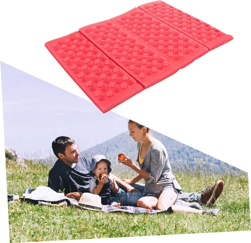 Miniatura 7 de INOOMP Cojín de asiento de camping impermeable para picnic, tapete de espuma gruesa XPE, color rojo, portátil, para acampar al aire libre, plegable