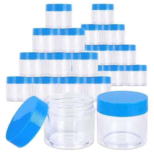 Miniatura 14 de Beauticom 1.06 oz/1.0 fl oz (1 fl. oz.) Tarros de plástico transparente de doble pared a prueba de fugas con tapas superiores planas para cremas, Oro