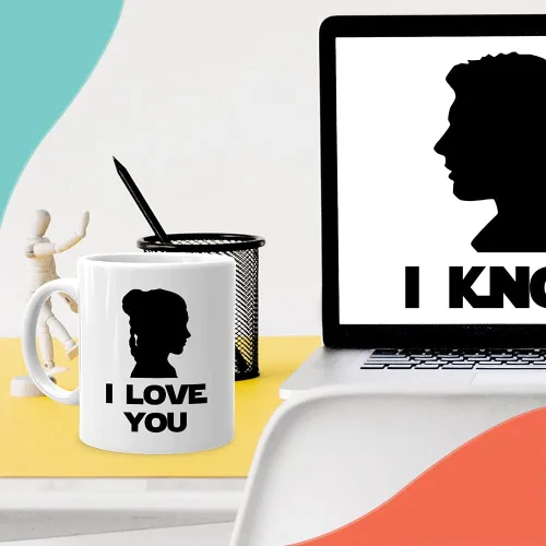 Miniatura 6 de Taza de café para parejas, 11 onzas, color blanco, I love you i know Relationship Lovers Partner