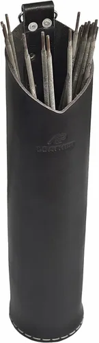 Miniatura 8 de AP-LEATHER PRO-14 - Bolsa para barra de soldadura de cuero de grano superior, soporte para varilla de soldadura/electrodo, contenedor de Leminación
