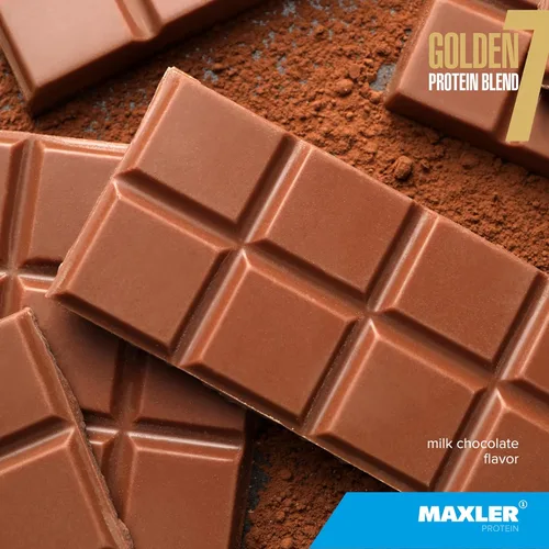 Miniatura 2 de Maxler Golden 7 Mezcla de Proteína - Polvo de Proteína para Ganancia Muscular y Recuperación - Polvo de Proteína de Chocolate con Leche 5 lb