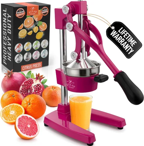 Miniatura 34 de Zulay Kitchen Exprimidor de hierro fundido, exprimidor manual resistente con coladores desmontables para una fácil limpieza, prensa de jugo