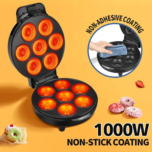 Miniatura 3 de DSP Mini máquina para hacer donas - Eléctrica con superficie antiadherente y toque frío para mini donas - Perfecta para desayunos, aperitivos